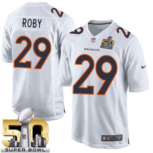 Nike Broncos #29 Bradley Roby White Super Bowl 50 Men's Stitched NFL Game Event Jersey - Click Image to Close